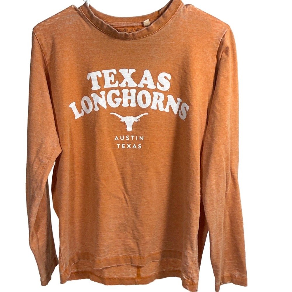 Pressbox Texas Longhorns Small Womens Burnout Long Sleeve Shirt Orange